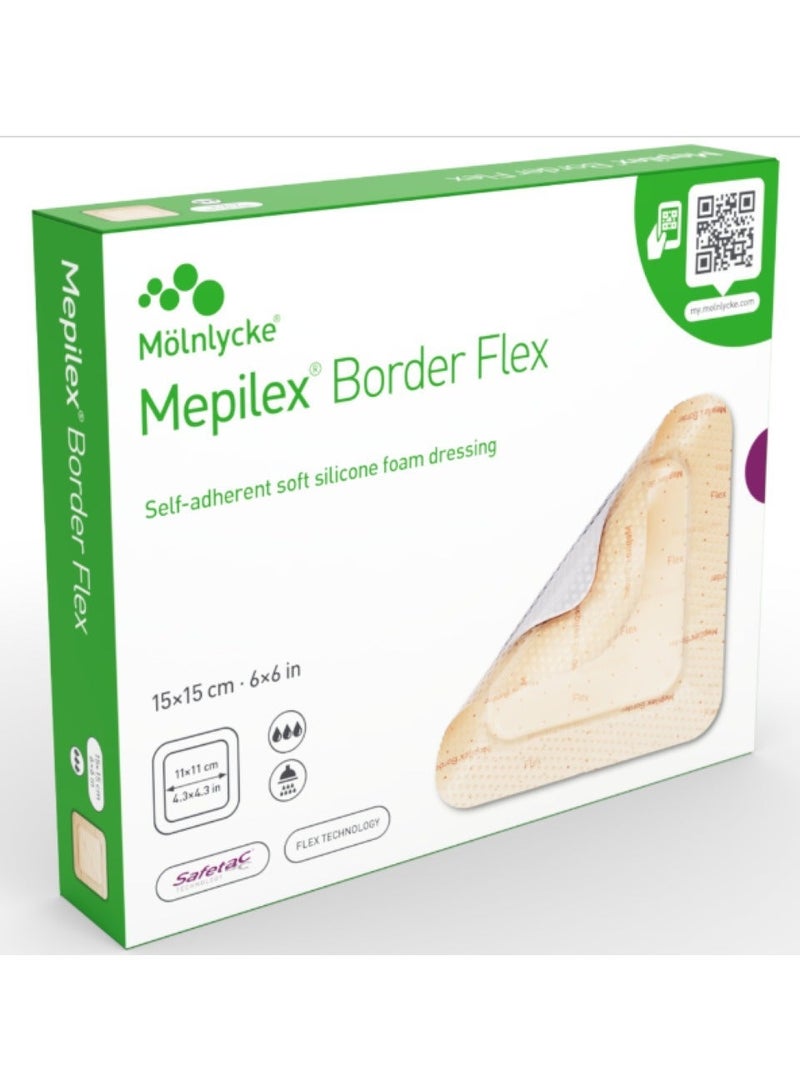 Molnlycke Mybelex adhesive, size 15cm*15cm, for difficult wounds and bed sores (box: five pieces) - Image 1
